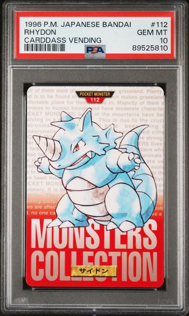 Rhydon card PSA 10, cert 89525810