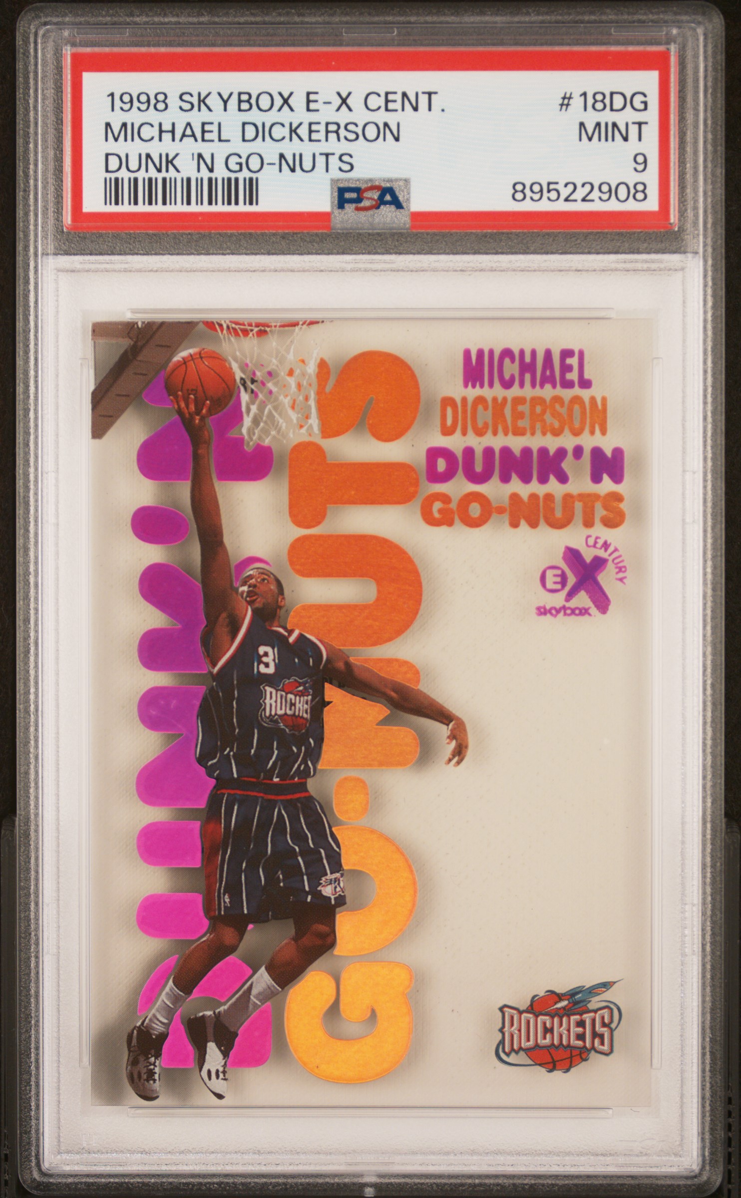 1998-99 Skybox E-X Century Dunk 'N Go-Nuts #18DG Michael Dickerson – PSA MINT 9