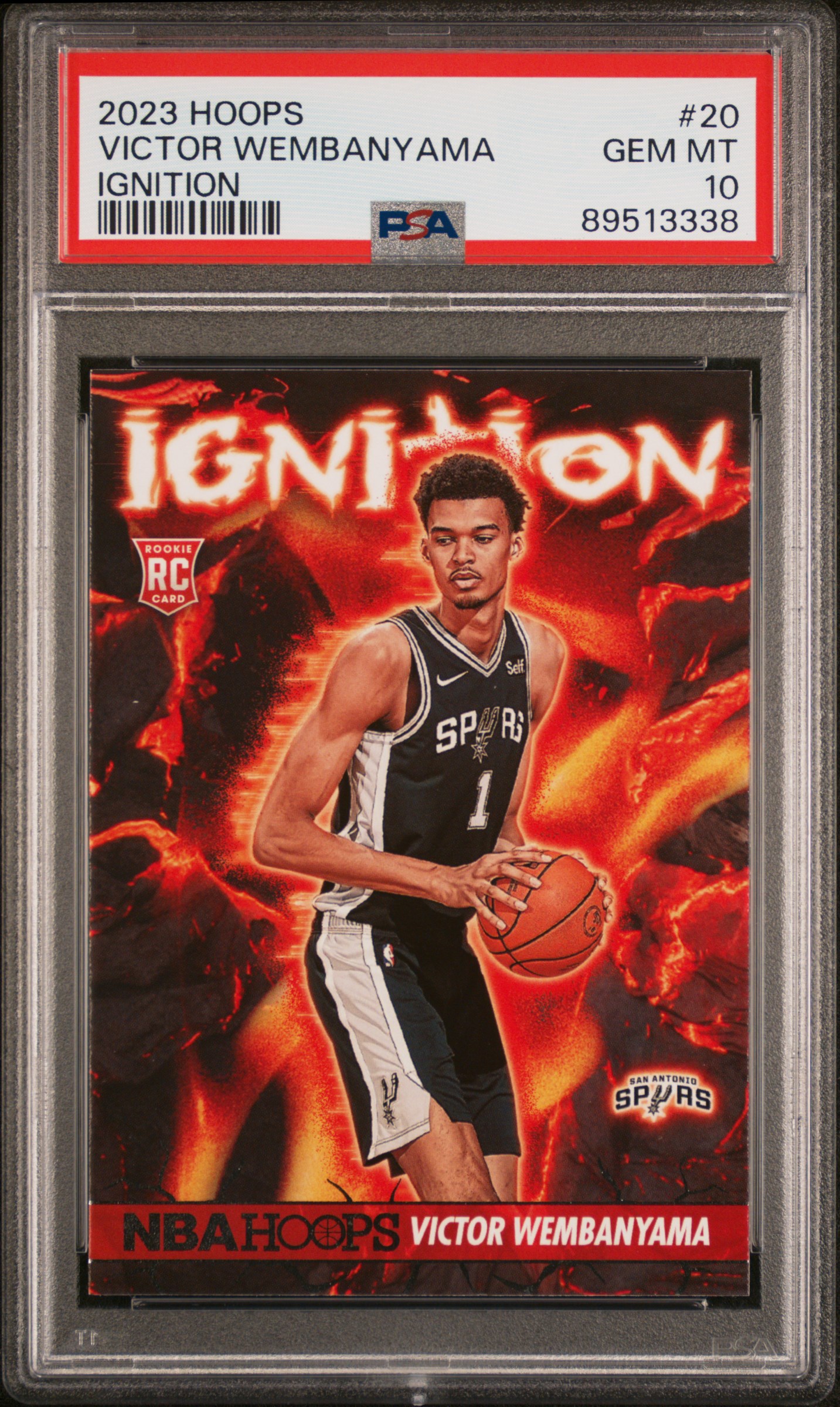 2023 Panini Nba Hoops Ignition Victor Wembanyama #20 Gem Mt 10 front