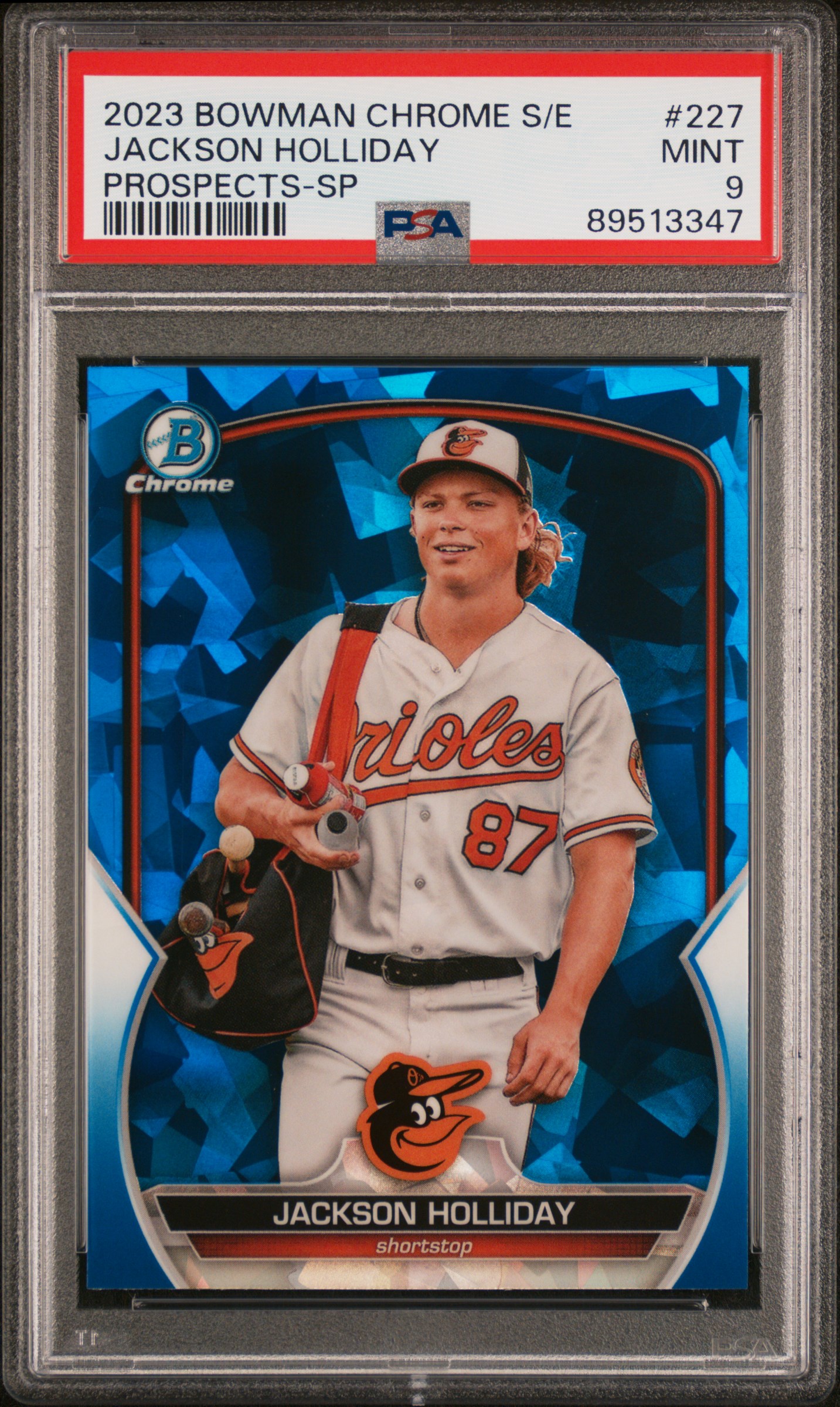 2023 Bowman Chrome Sapphire Edition Prospects Jackson Holliday #227 (Prospects-Sp) Mint 9 front