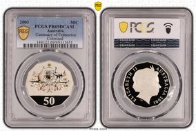 2001 50C Centenary of Federation Colorized PR69DCAM