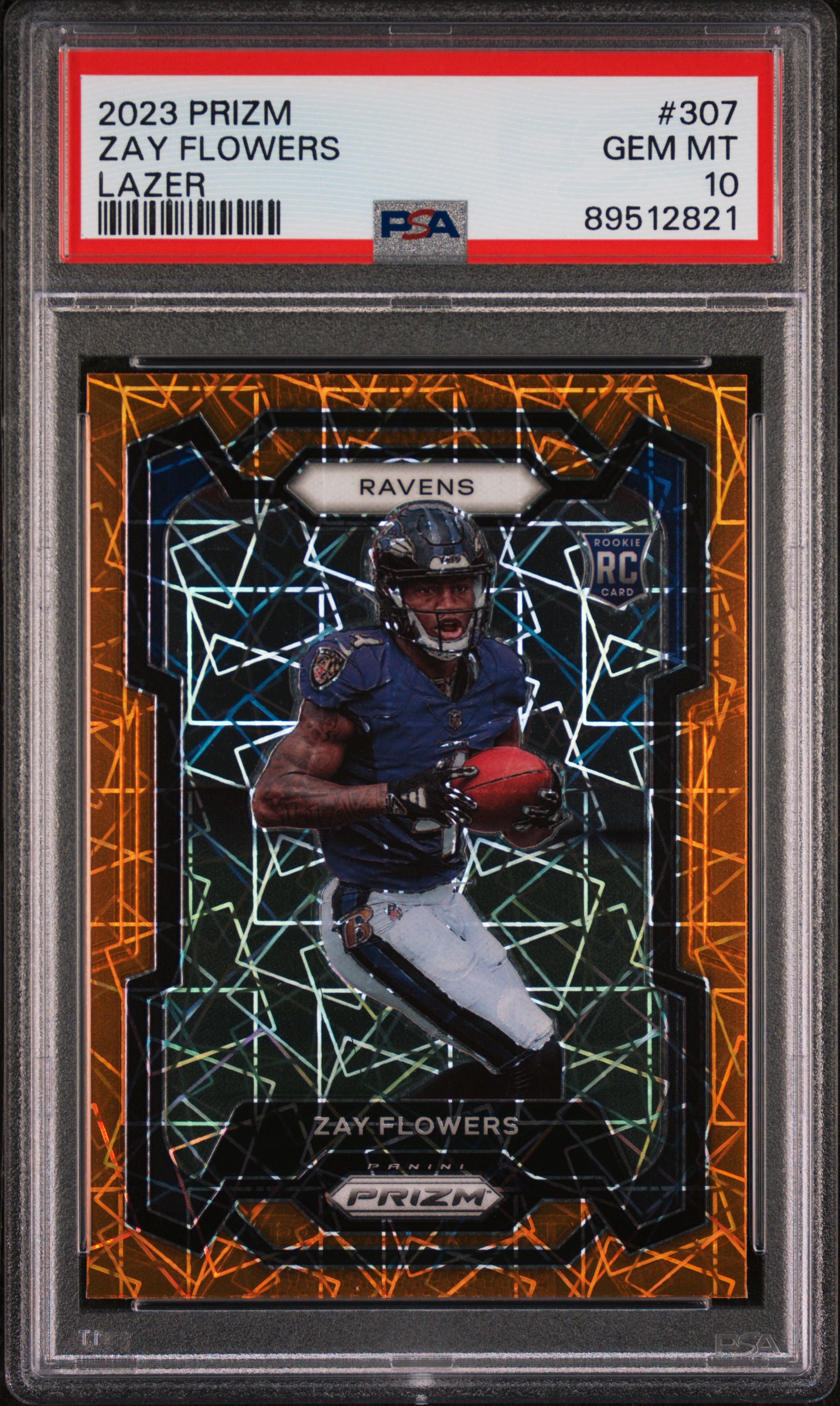 2023 Panini Prizm Zay Flowers #307 (Lazer Prizm) Gem Mt 10 front