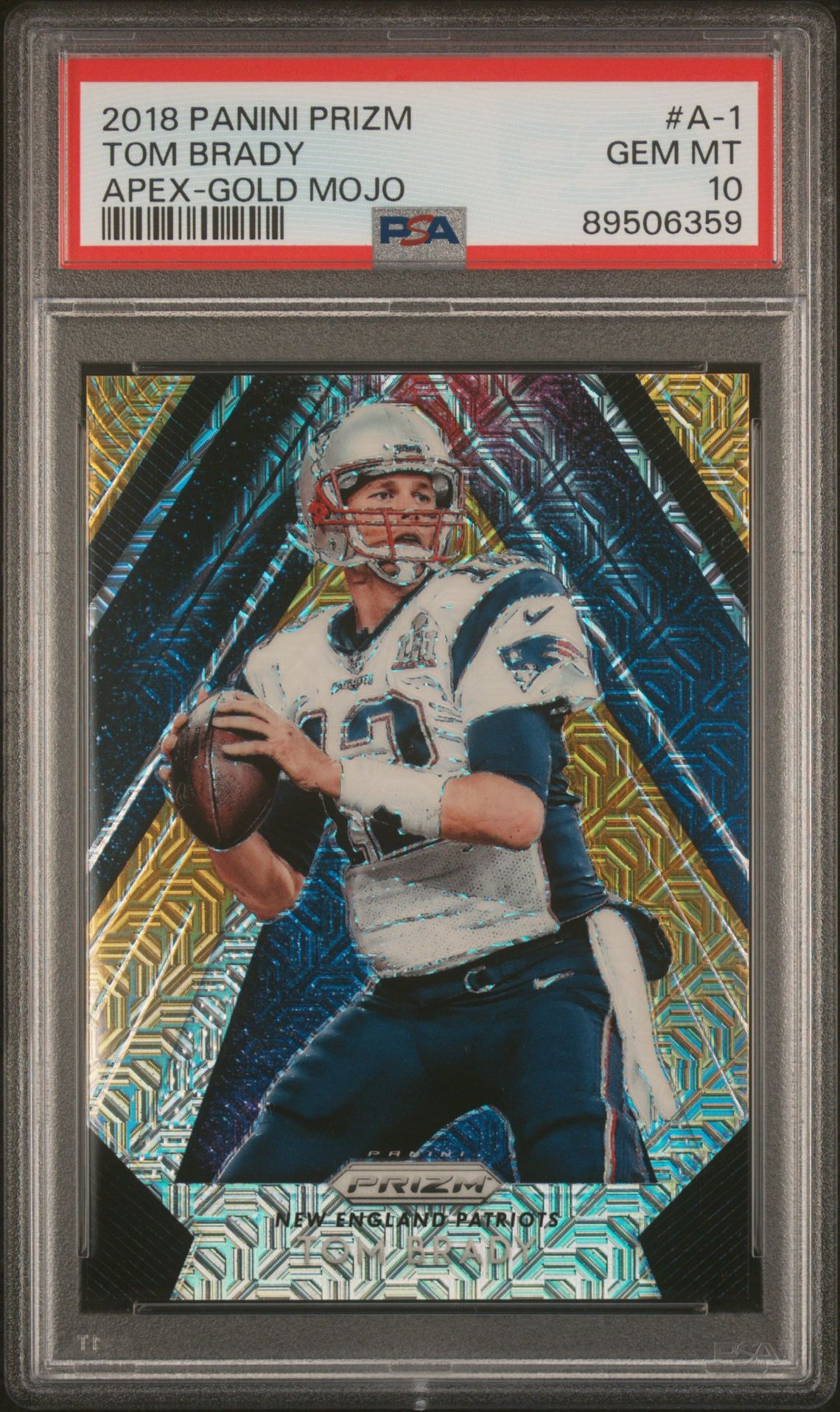2018 Panini PANINI PRIZM APEX GOLD MOJO #A-1 Tom Brady front