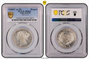 1840(C or B) Rupee SW-3.33 MS62