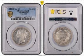 1840(C or B) Rupee SW-3.33 MS62