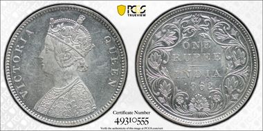 1862(C or B) Rupee MS62