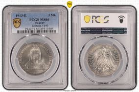 1913-E 3 Mk Leipzig J-140 MS66