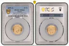 1899-A 10 Fr Gad-1016 F-508 Cérès MS64