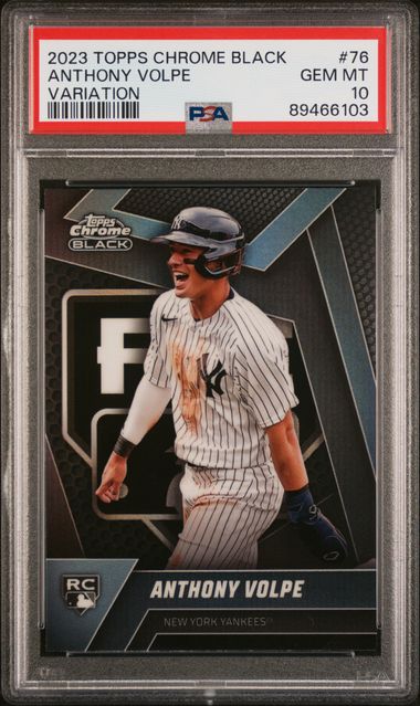 2023 Topps Chrome TOPPS CHROME BLACK VARIATION #76 Anthony Volpe front