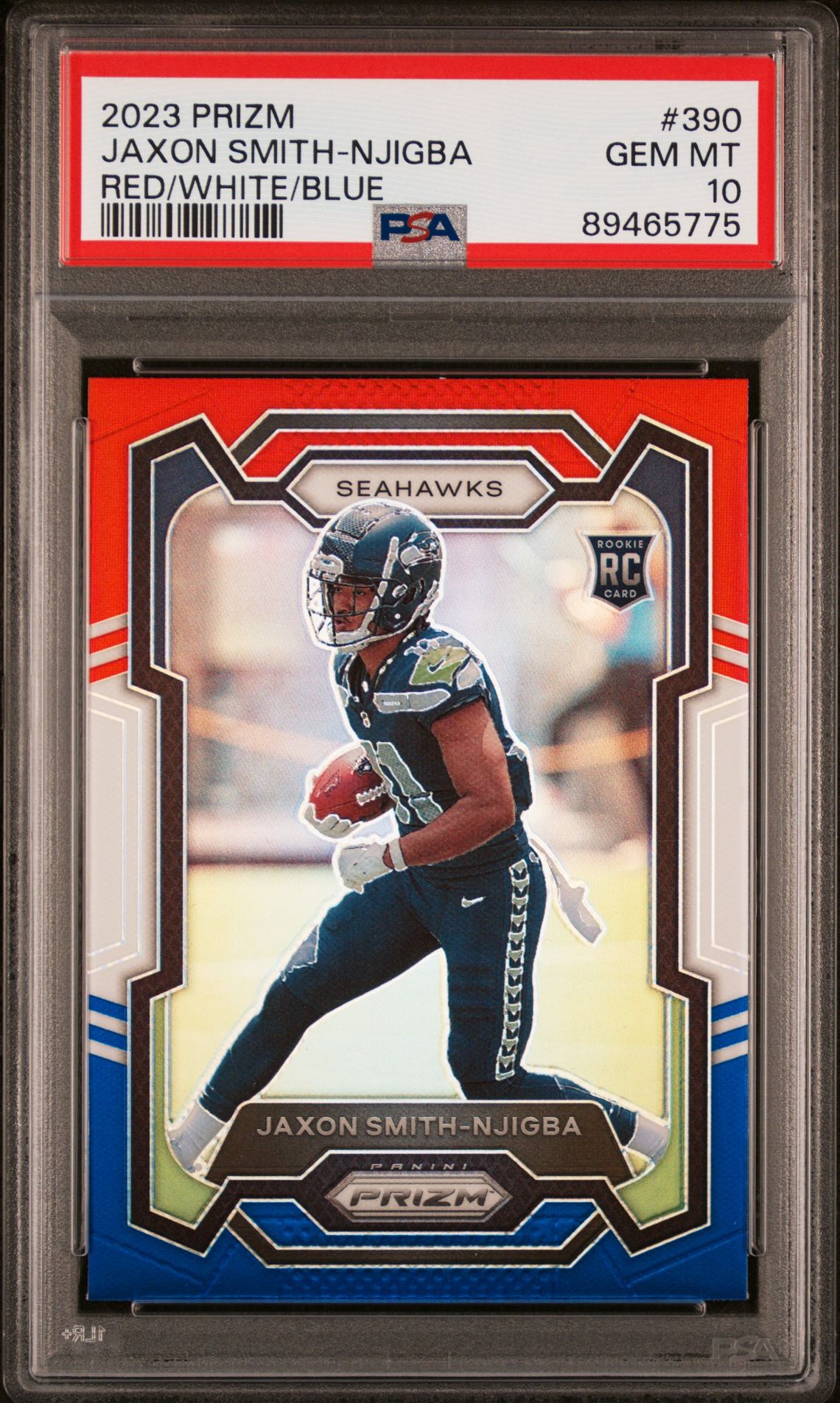2023 Panini PANINI PRIZM RED/WHITE/BLUE PRIZM #390 Jaxon Smith-Njigba front