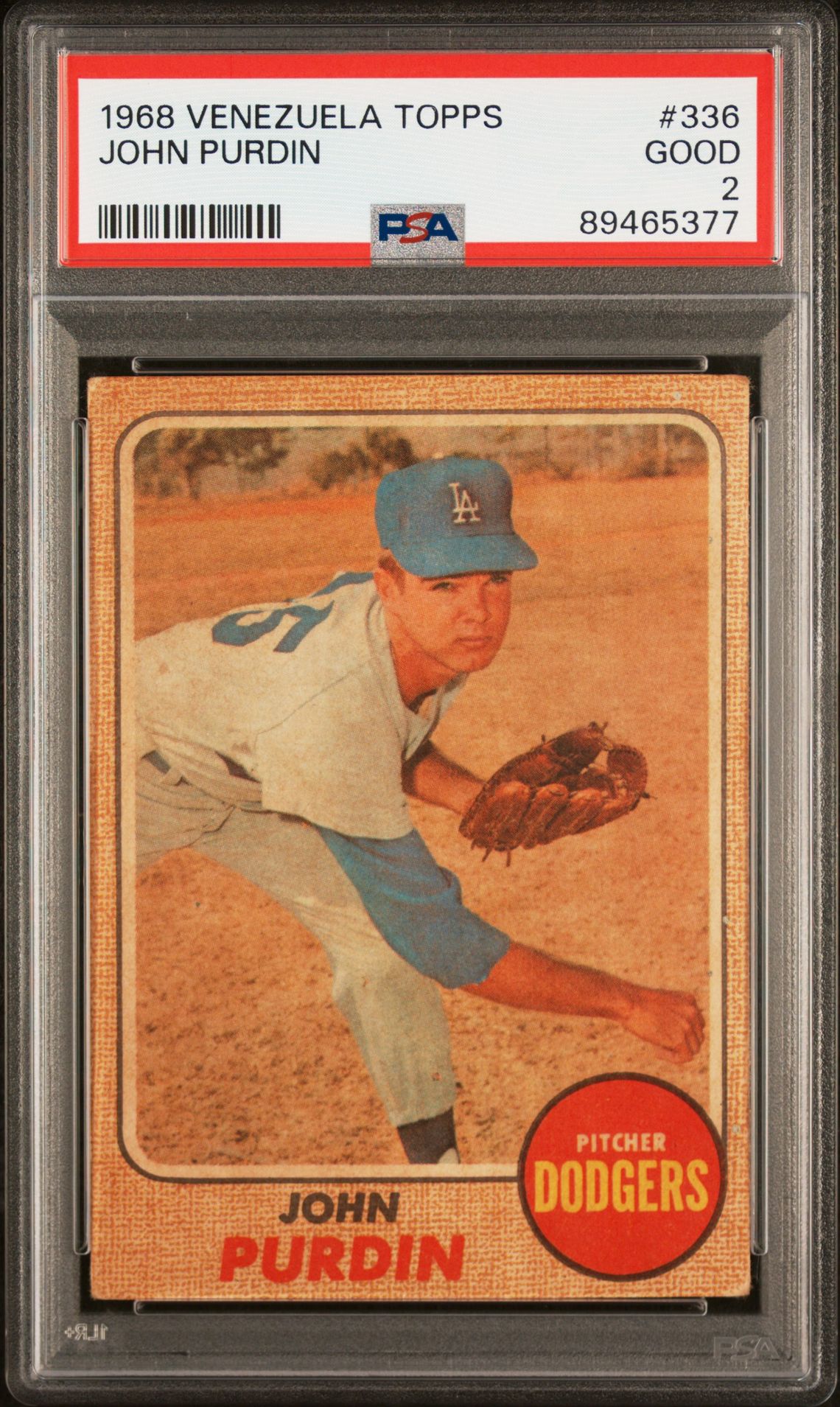 1968 VENEZUELA TOPPS #336 John Purdin front