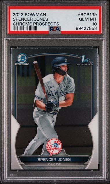 2023 Bowman BOWMAN CHROME PROSPECTS CHROME PROSPECTS #BCP139 Spencer Jones front