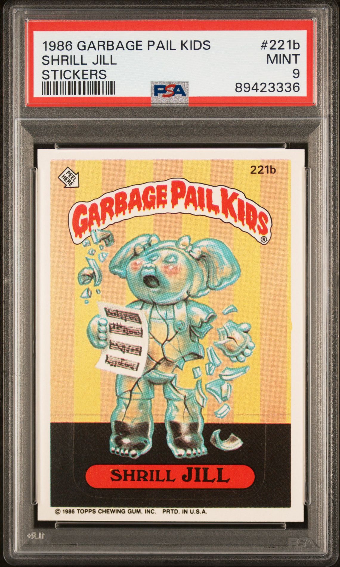 1986 Topps GARBAGE PAIL KIDS STICKERS #221B Shrill Jill front