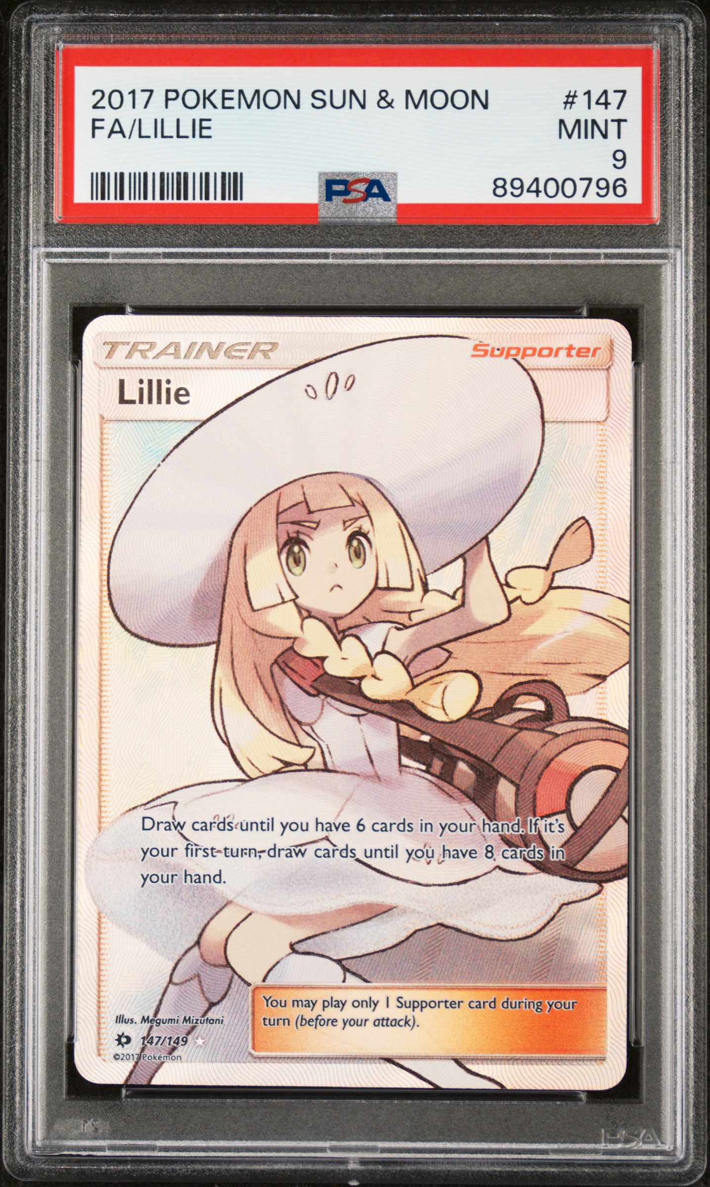 Lillie, PSA 9 slab front