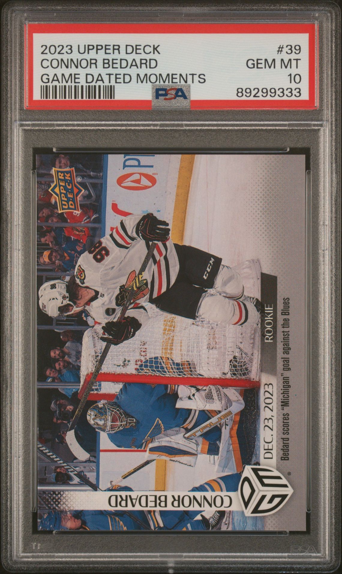 2023 Upper Deck UPPER DECK GAME DATED MOMENTS #39 Connor Bedard front