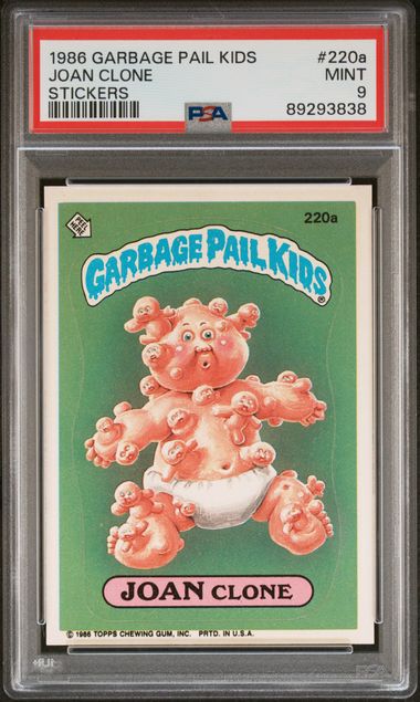 1986 Topps Garbage Pail Kids Series 6 STICKERS #220A Joan Clone front