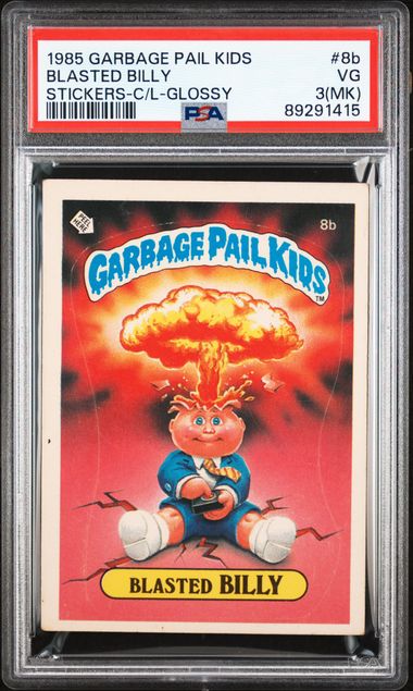 1985 Topps Garbage Pail Kids Series 1 C/L-Glossy #8B Blasted Billy front