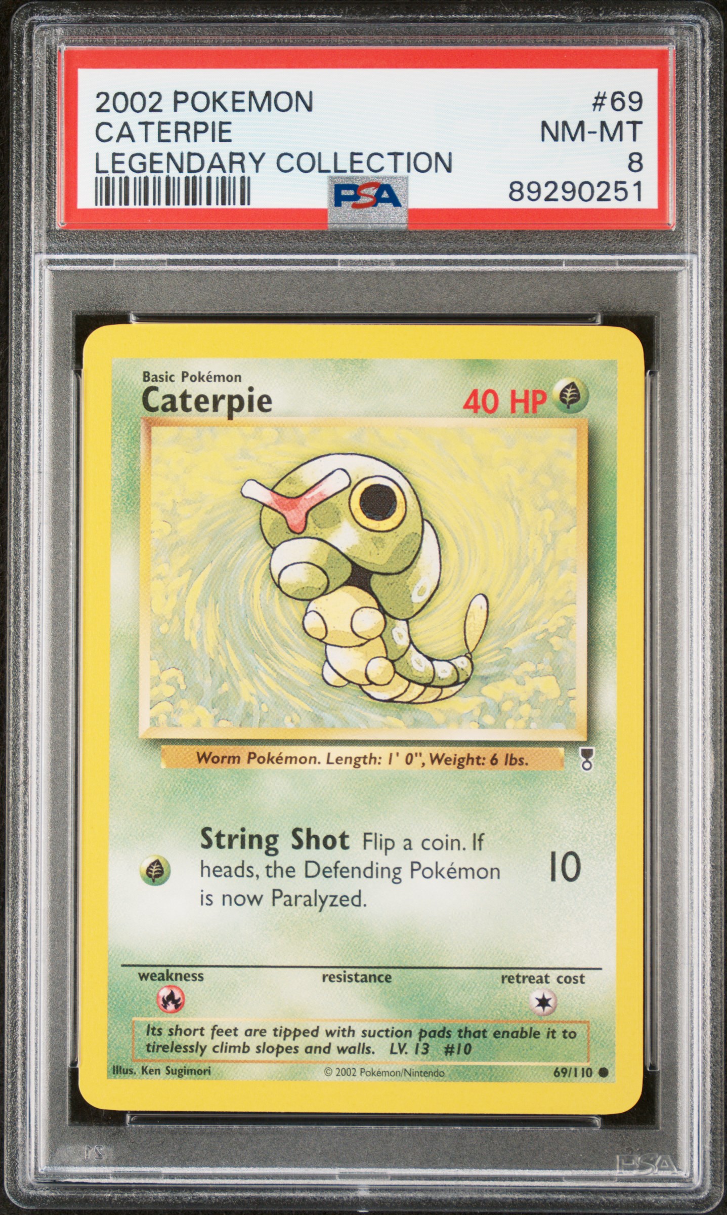 2002 Pokemon Legendary Collection 69 Caterpie – PSA NM-MT 8