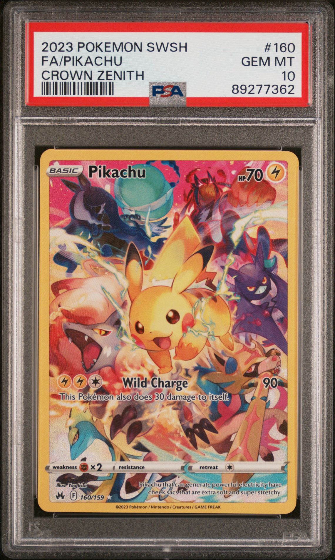 2023 Pokemon Sword And Shield Crown Zenith Fa/Pikachu #160 (Crown Zenith) Gem Mt 10 front