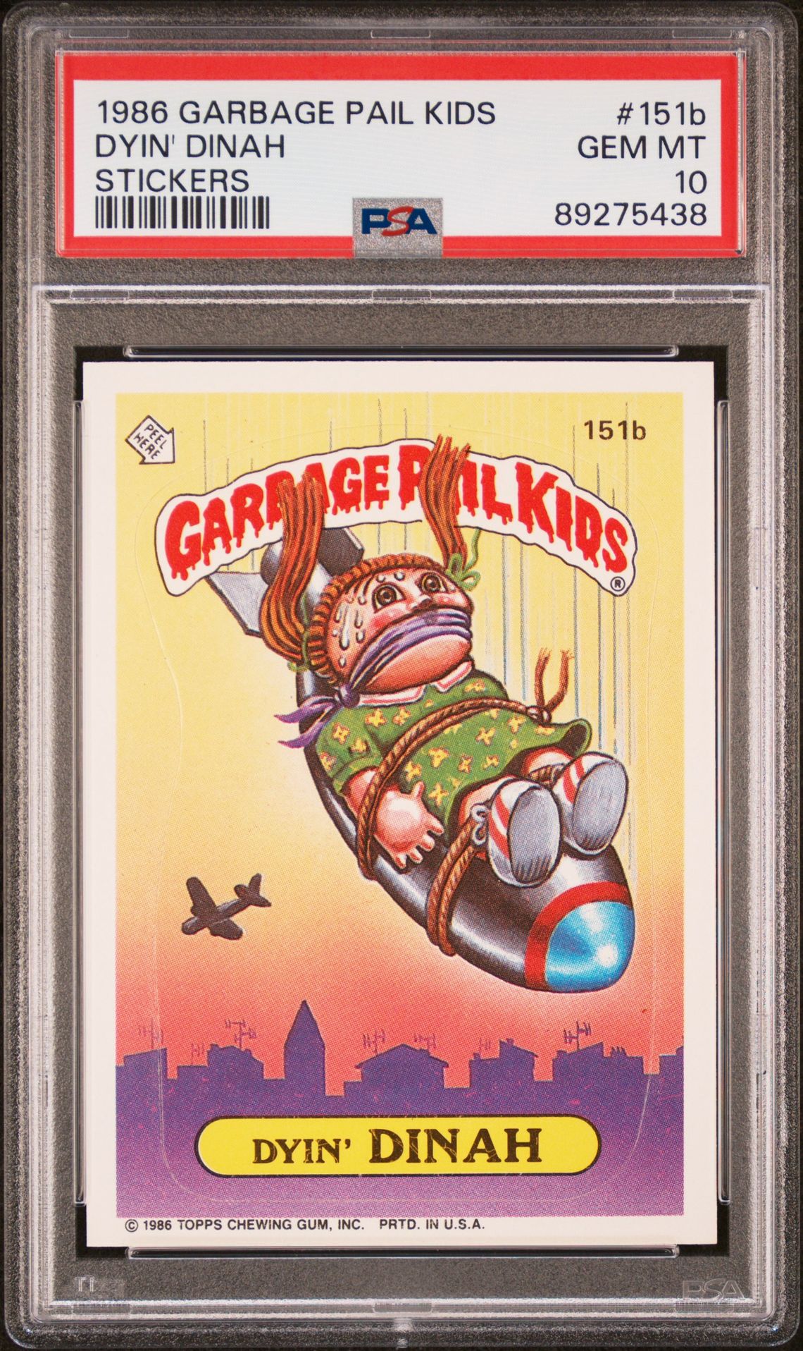 1986 Topps GARBAGE PAIL KIDS STICKERS STICKERS #151B Dyin' Dinah front