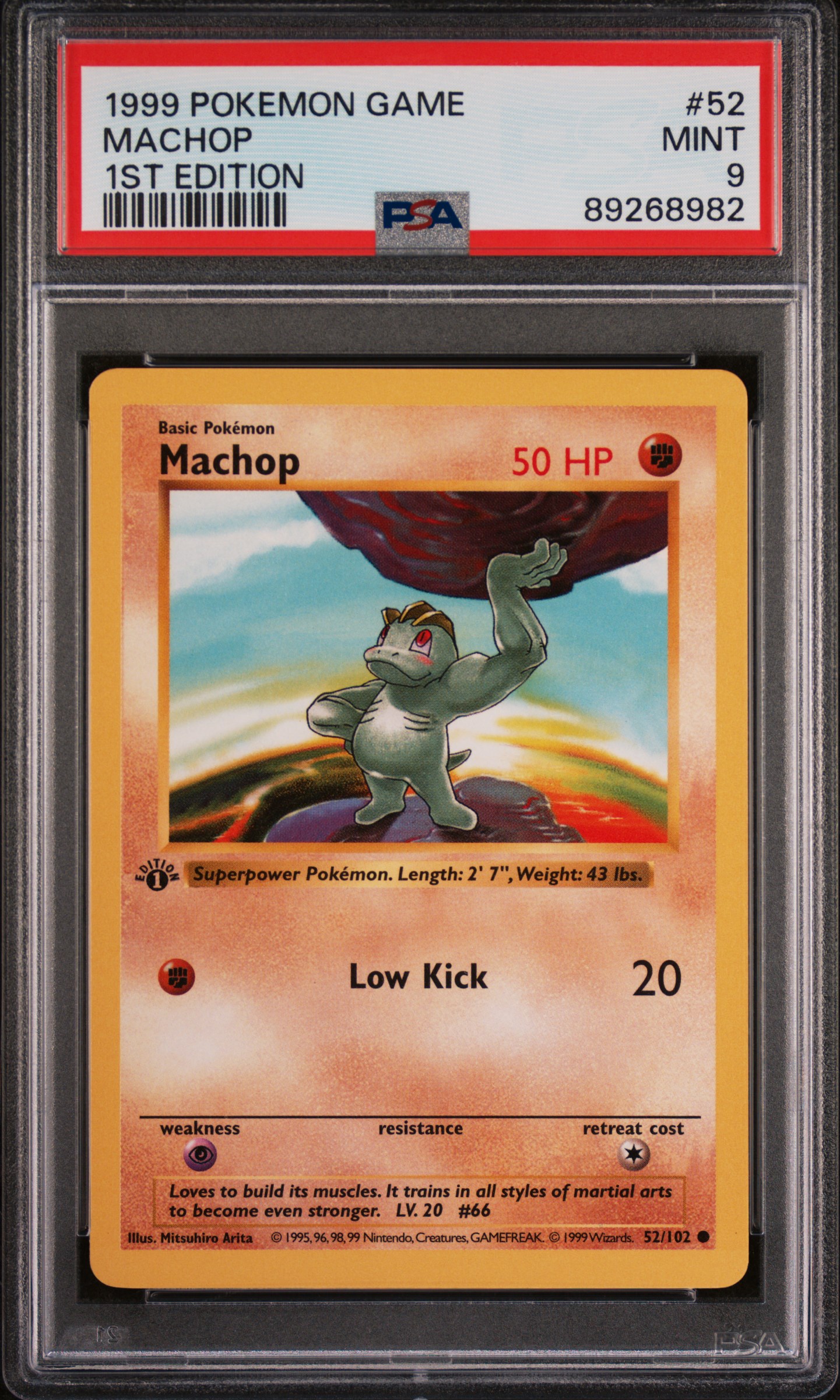 Pokemon Card Machop 52/102 1st Edition PSA 9 Game