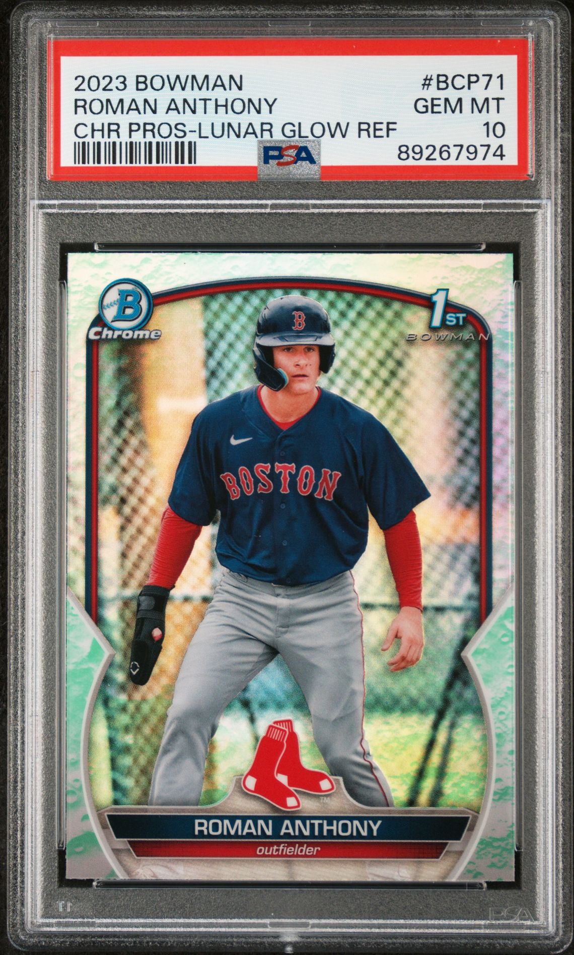 2023 Bowman BOWMAN CHROME PROSPECTS CHR PROS-LUNAR GLOW REF #BCP71 Roman Anthony front
