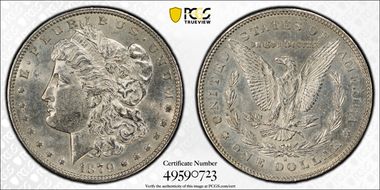 1879-S $1 VAM 25, Rev. of 1878 AU58