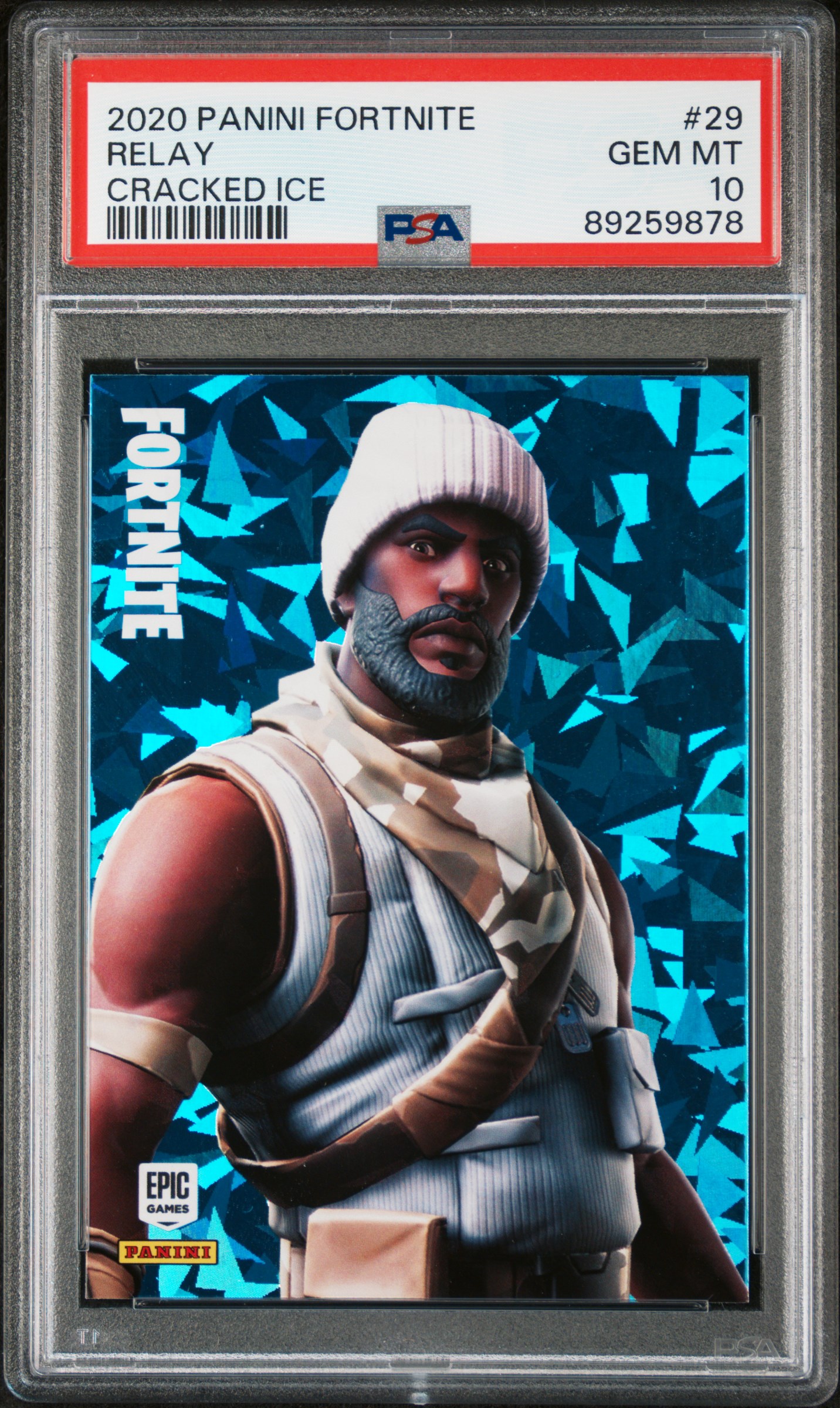 2020 Panini Fortnite Relay #29 (Cracked Ice) Gem Mt 10 front