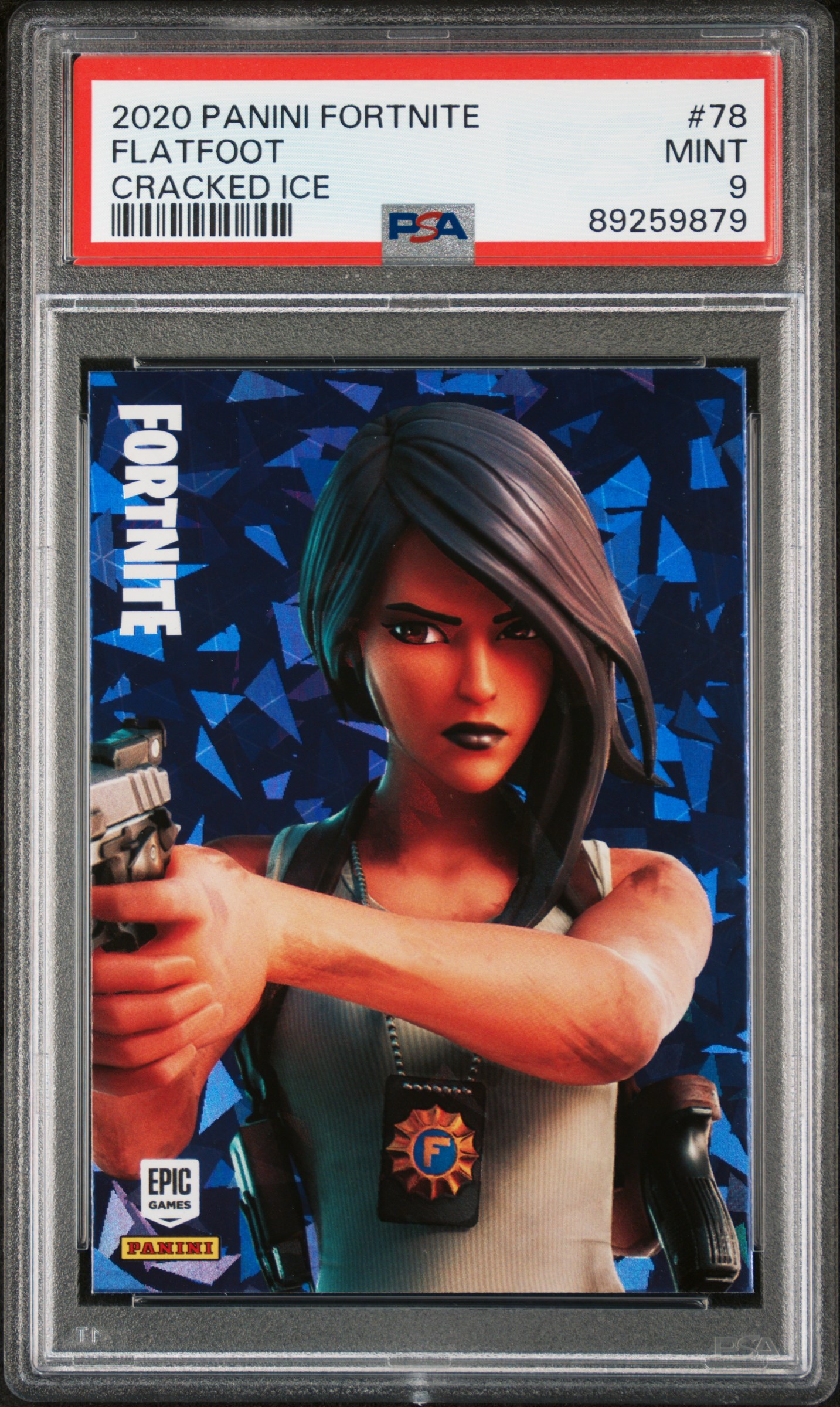 2020 Panini Fortnite Flatfoot #78 (Cracked Ice) Mint 9 front