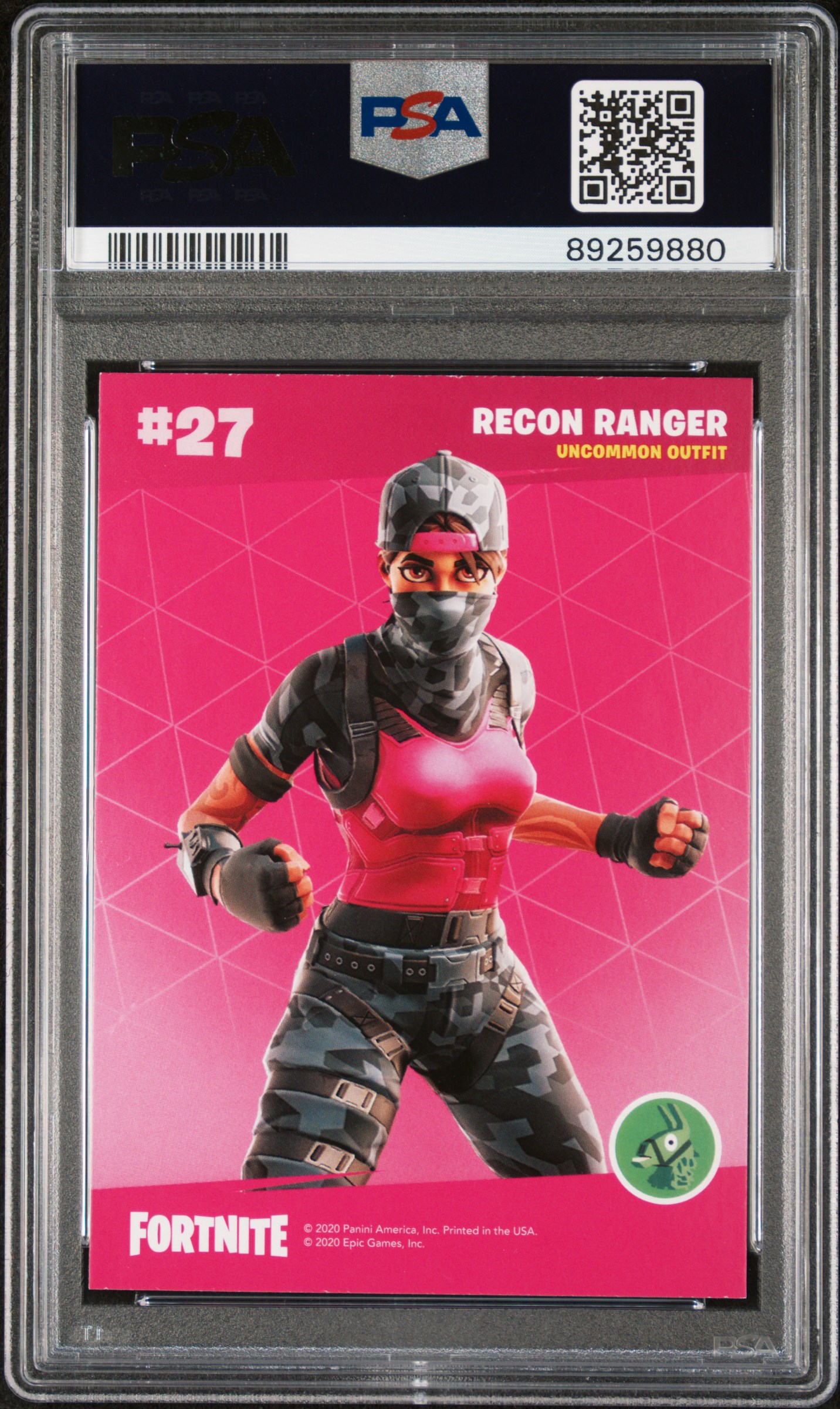 2020 Panini Fortnite Recon Ranger #27 (Cracked Ice) Gem Mt 10 back