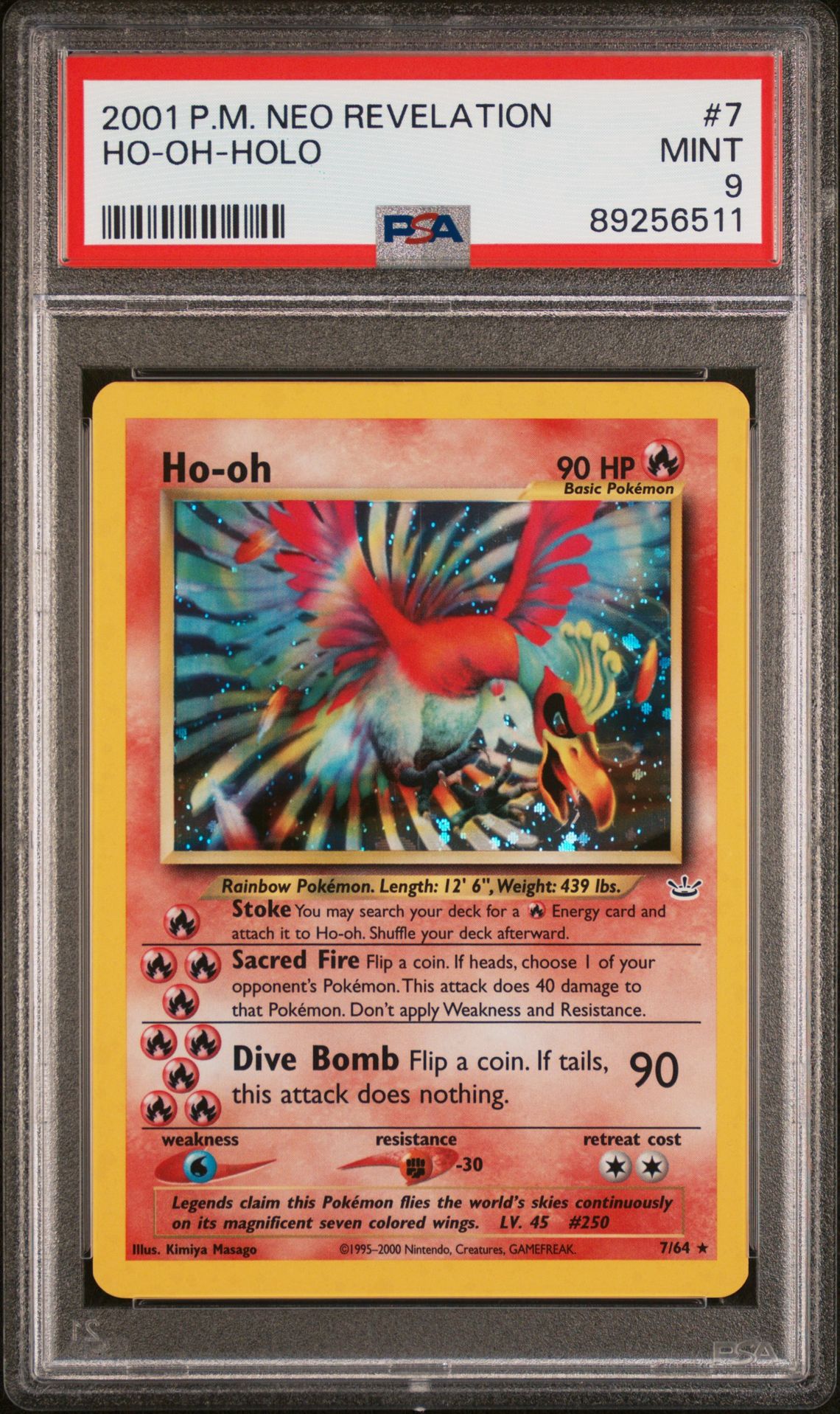 2001 Pokemon Neo Revelation Holo #7 Ho-Oh-Holo front
