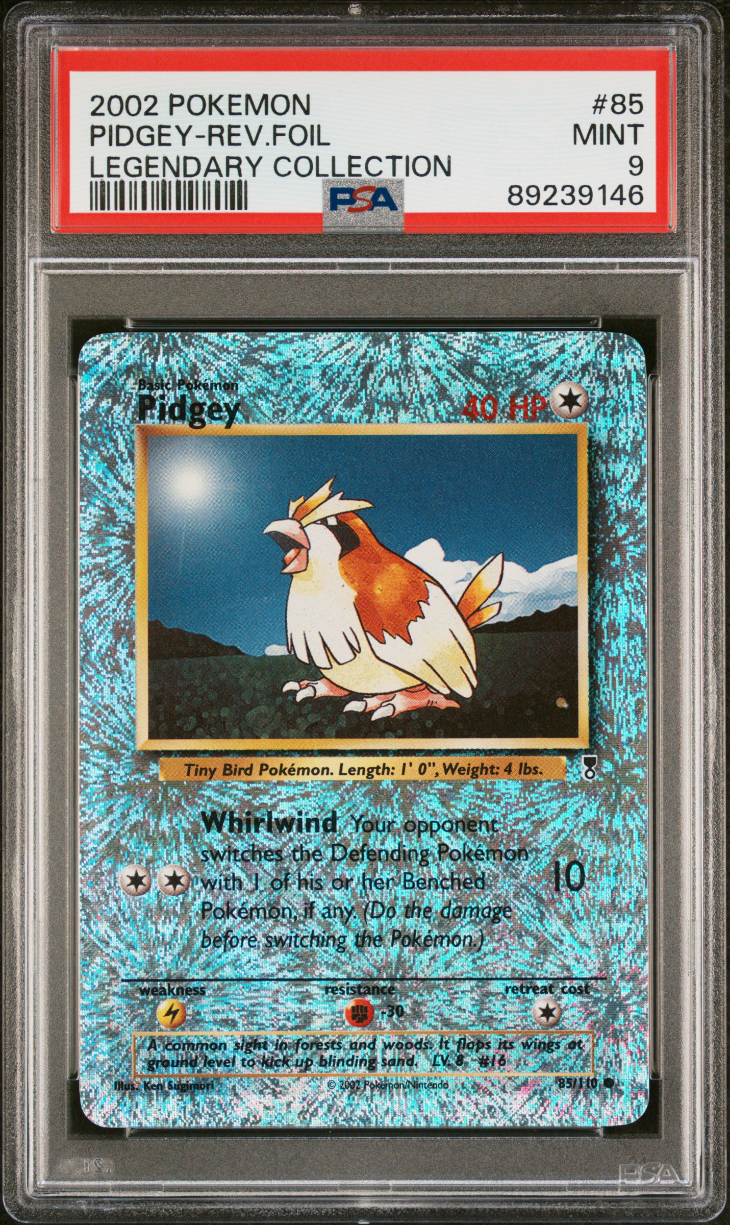 2002 Pokemon Legendary Collection 85 Pidgey-Reverse Foil – PSA MINT 9