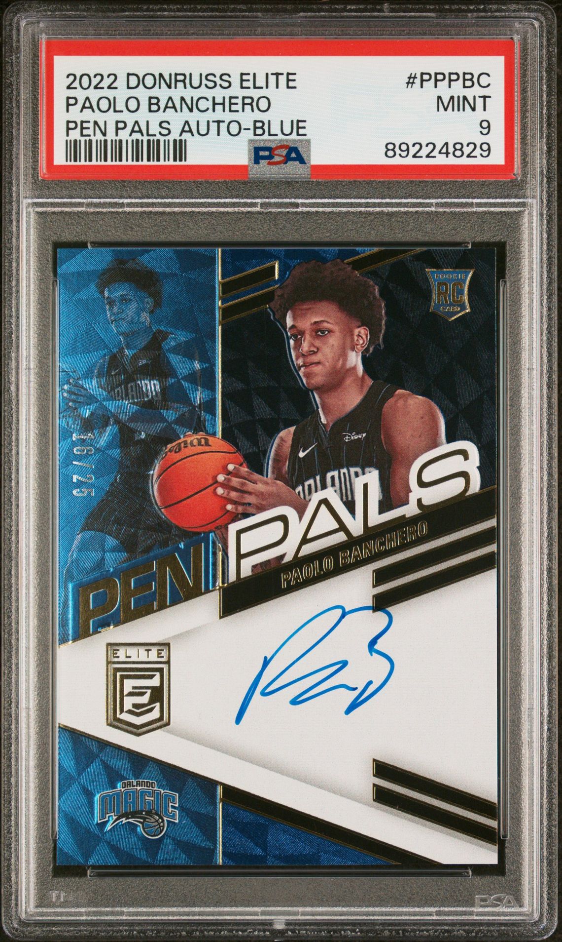 2022 Panini PANINI DONRUSS ELITE PEN PALS AUTOGRAPH BLUE #PPPBC Paolo Banchero front