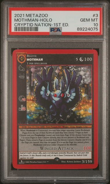 2021 Metazoo Cryptid Nation Mothman-Holo #3 (Cryptid Nation-1St Ed.) Gem Mt 10 front