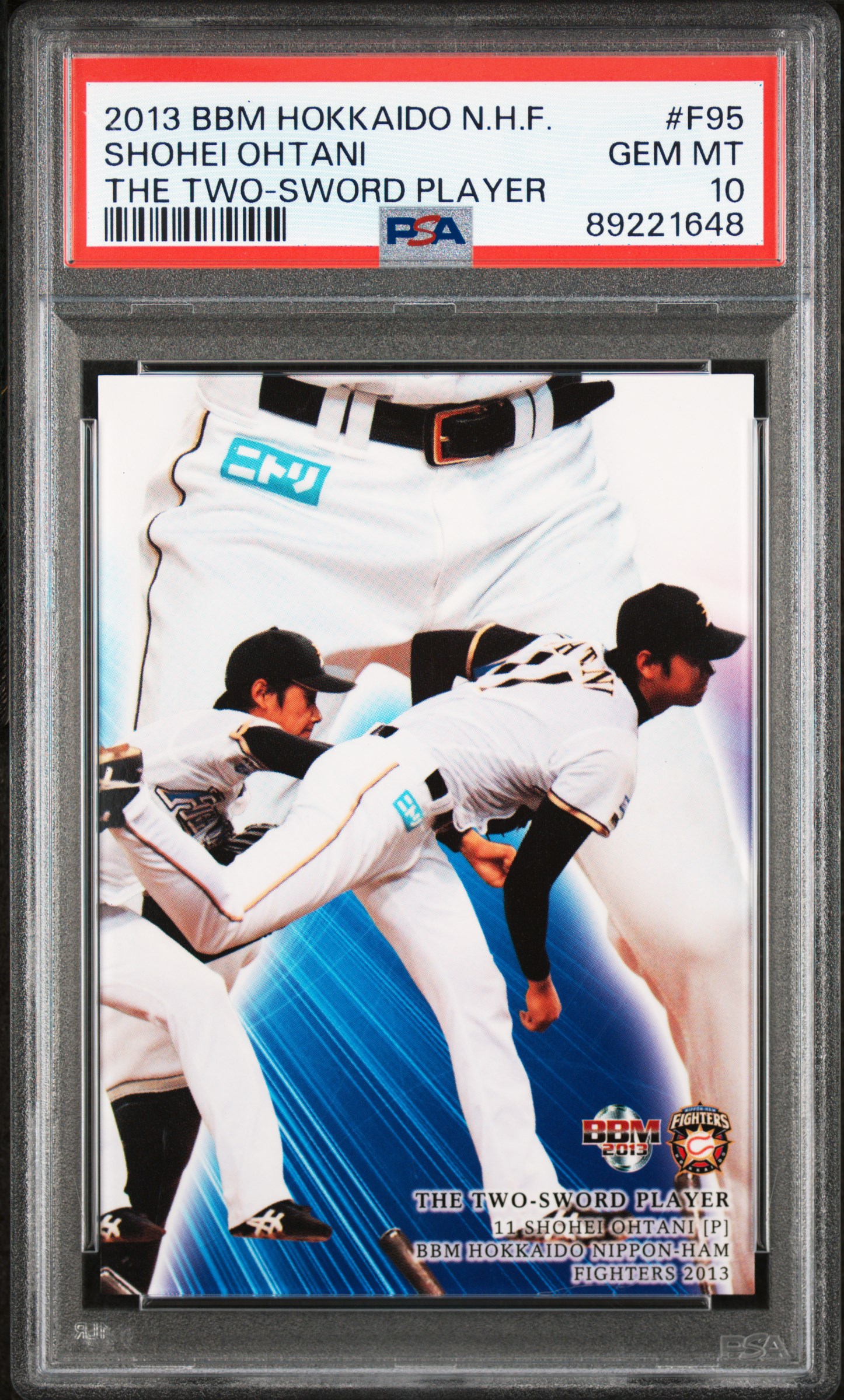 2013 BBM Hokkaido Nippon Ham Fighters the Two-Sword Player #F95 Shohei Ohtani Rookie Card – PSA GEM MT 10