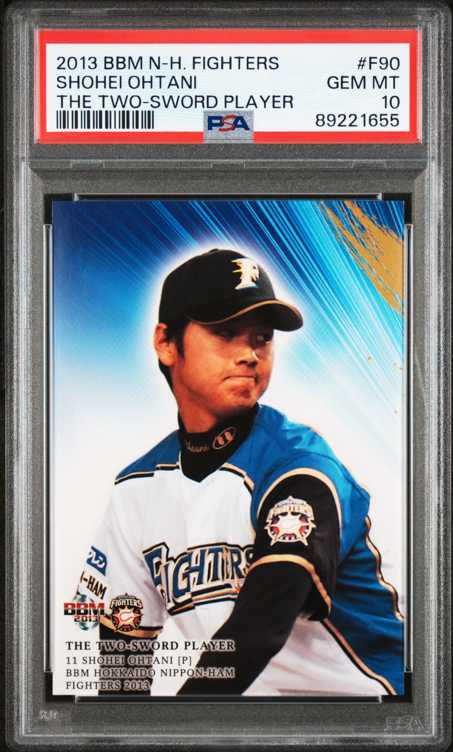 2013 BBM Hokkaido Nippon Ham Fighters the Two-Sword Player #F90 Shohei Ohtani Rookie Card – PSA GEM MT 10