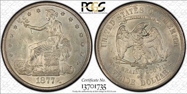 1877-CC T$1 Chopmarked MS62