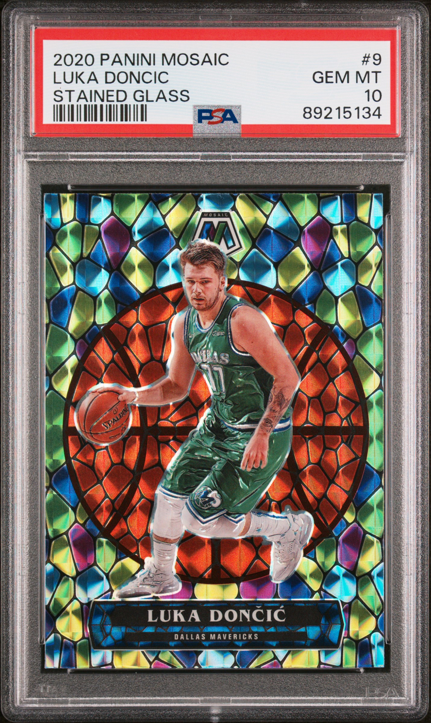 2020-21 Panini Mosaic Stained Glass #9 Luka Doncic – PSA GEM MT 10