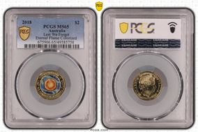 2018 $2 Lest We Forget Eternal Flame Colorized MS65