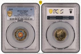 2018 $2 Lest We Forget Eternal Flame Colorized MS65