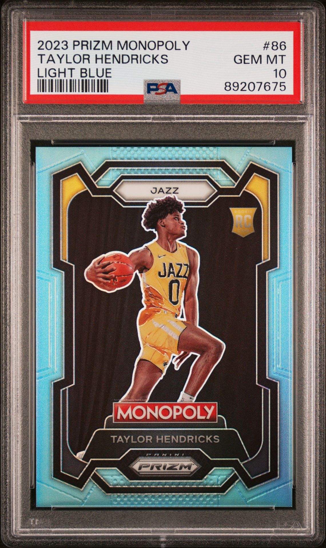 2023 Panini PANINI PRIZM MONOPOLY LIGHT BLUE #86 Taylor Hendricks front