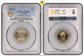 2021-C $2 Ambulance Service Colorized MS68