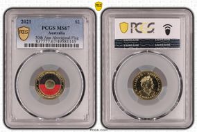 2021 $2 50th Ann Aboriginal Flag Colorized MS67