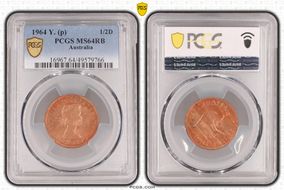 1964 Y. (p) 1/2D MS64RB