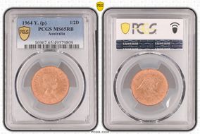 1964 Y. (p) 1/2D MS65RB