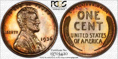 1936 1C Brilliant PR64RD