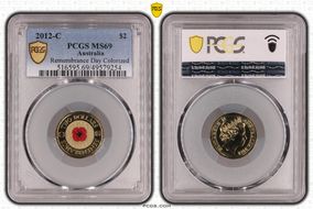 2012-C $2 Remembrance Day Colorized MS69