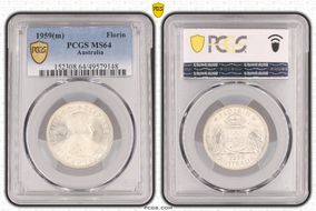 1959(m) Florin KM-60  Ag MS64