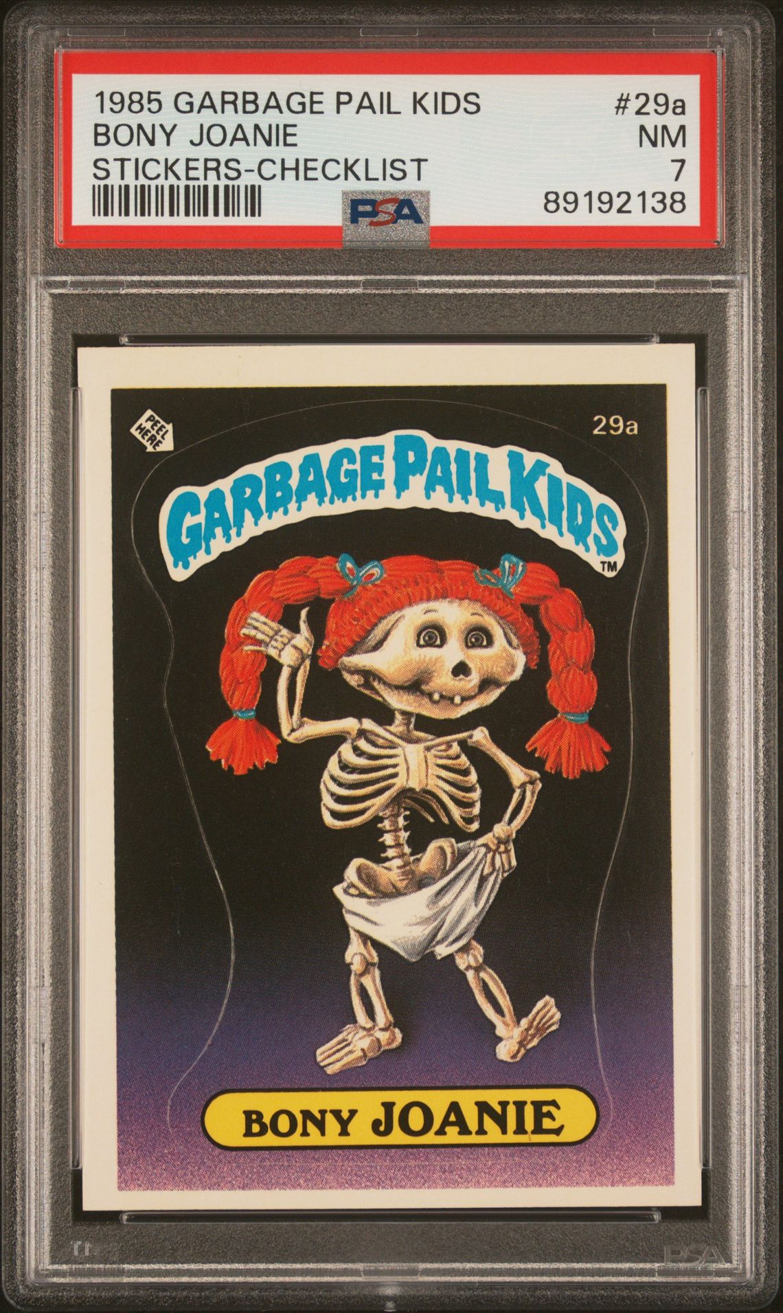 1985 Topps Garbage Pail Kids Series 1 C/L-Glossy #29A Bony Joanie front