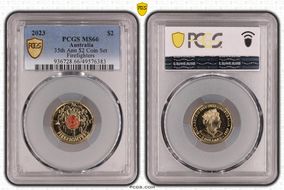 2023 $2 35th Ann $2 Coin Set Colorized Firefighters MS66